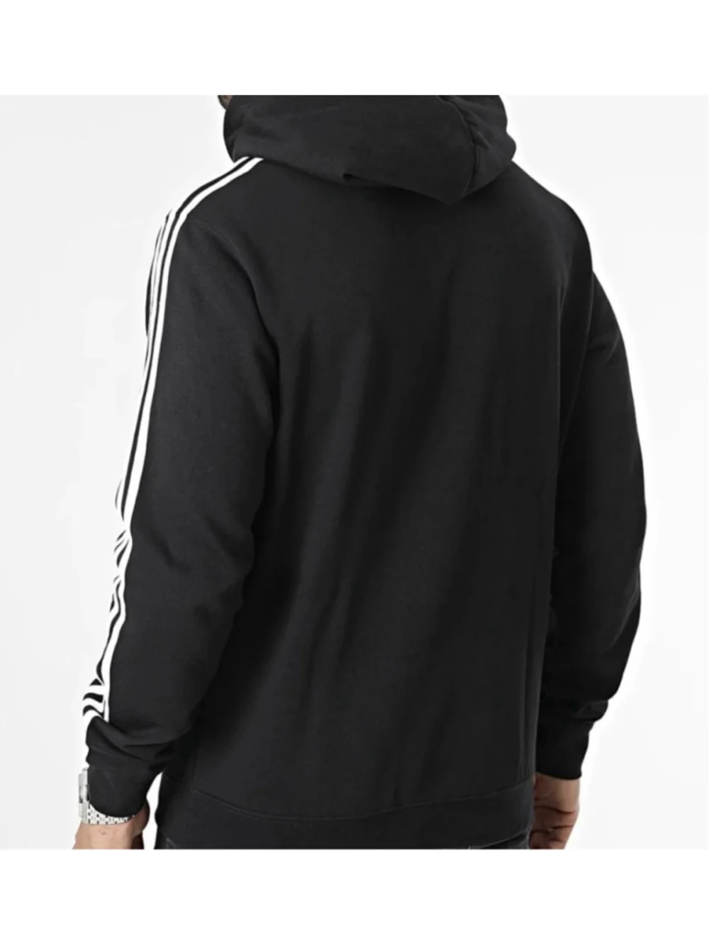 Adidas Originals 3 Stripe Fleece Hoodie Black White IM2088 Mens Large NWT